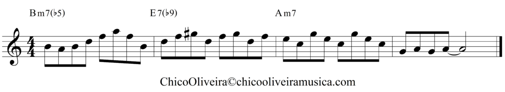 Frase utilizando notas do acorde